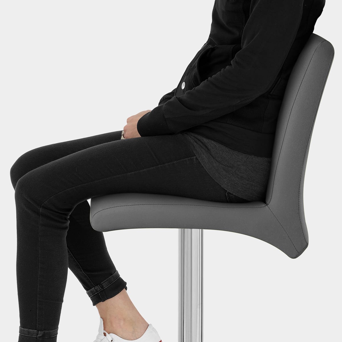 Deluxe High Back Stool Grey Seat Image