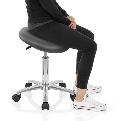 Deluxe Saddle Stool Grey Frame Image