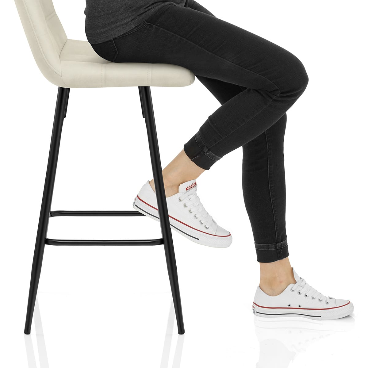 Destiny Bar Stool Antique Cream Frame Image