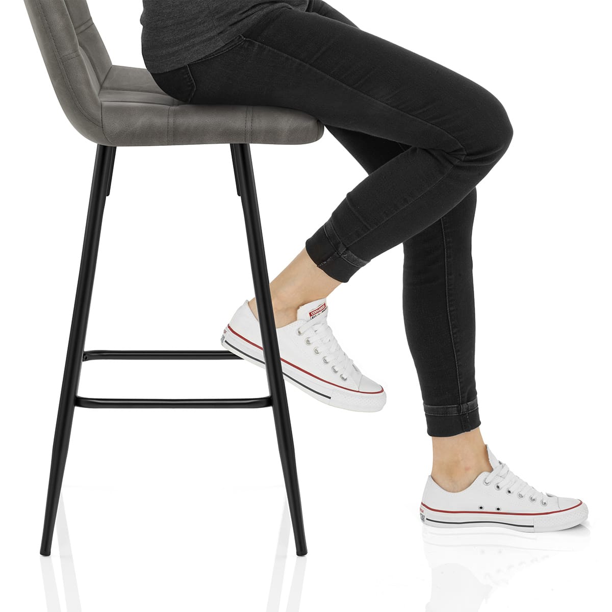 Destiny Bar Stool Antique Dark Grey Frame Image