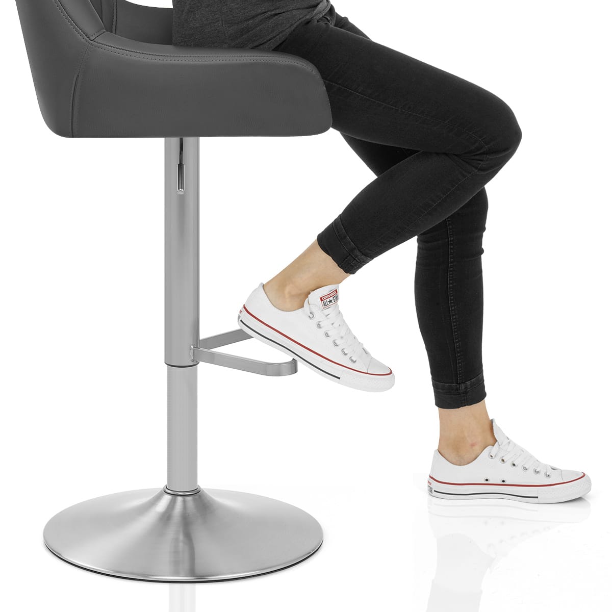 Detroit Brushed Stool Grey Frame Image