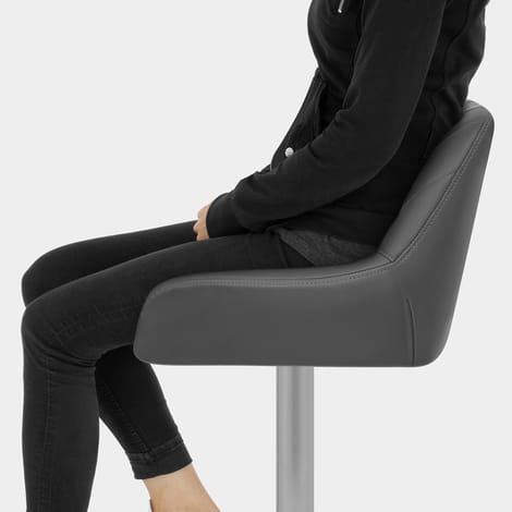 Detroit Brushed Stool Grey Seat Image