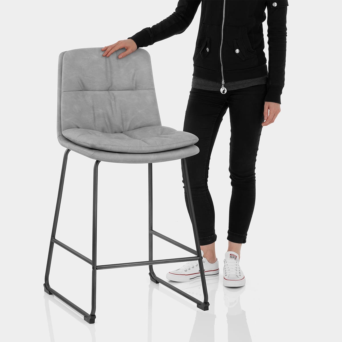 Devine Bar Stool Grey Features Image