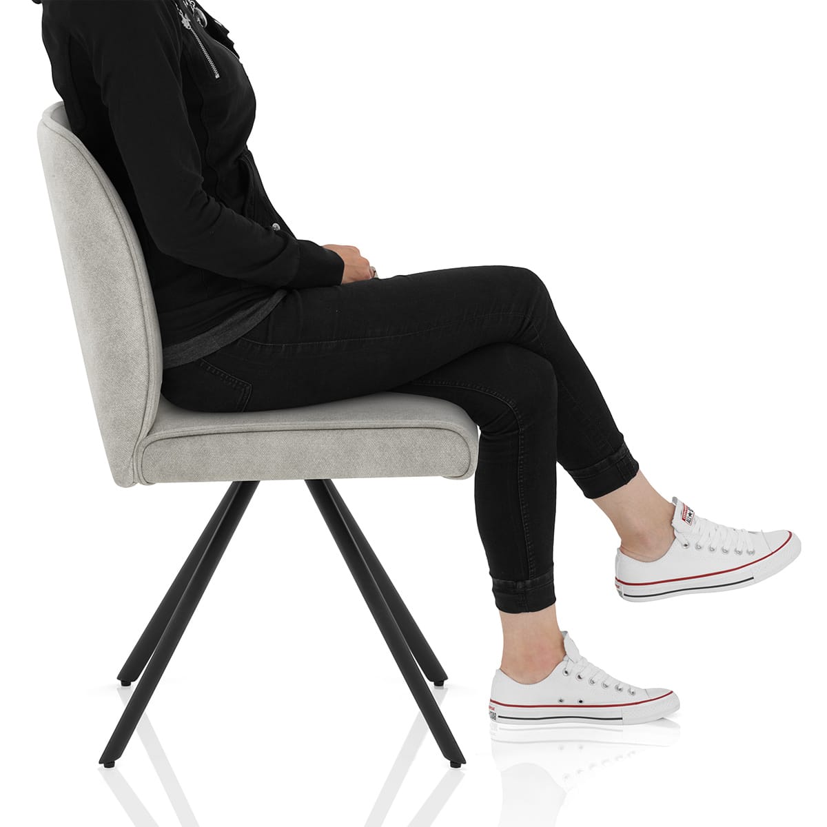 Dexter Dining Chair Light Grey Fabric Frame Image