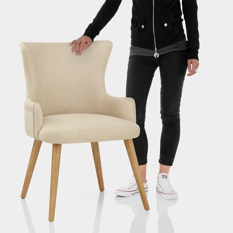 Diablo Oak Dining Chair Beige Features Image