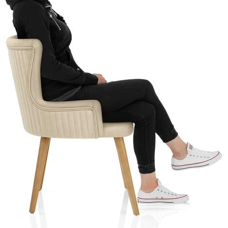 Diablo Oak Dining Chair Beige Frame Image