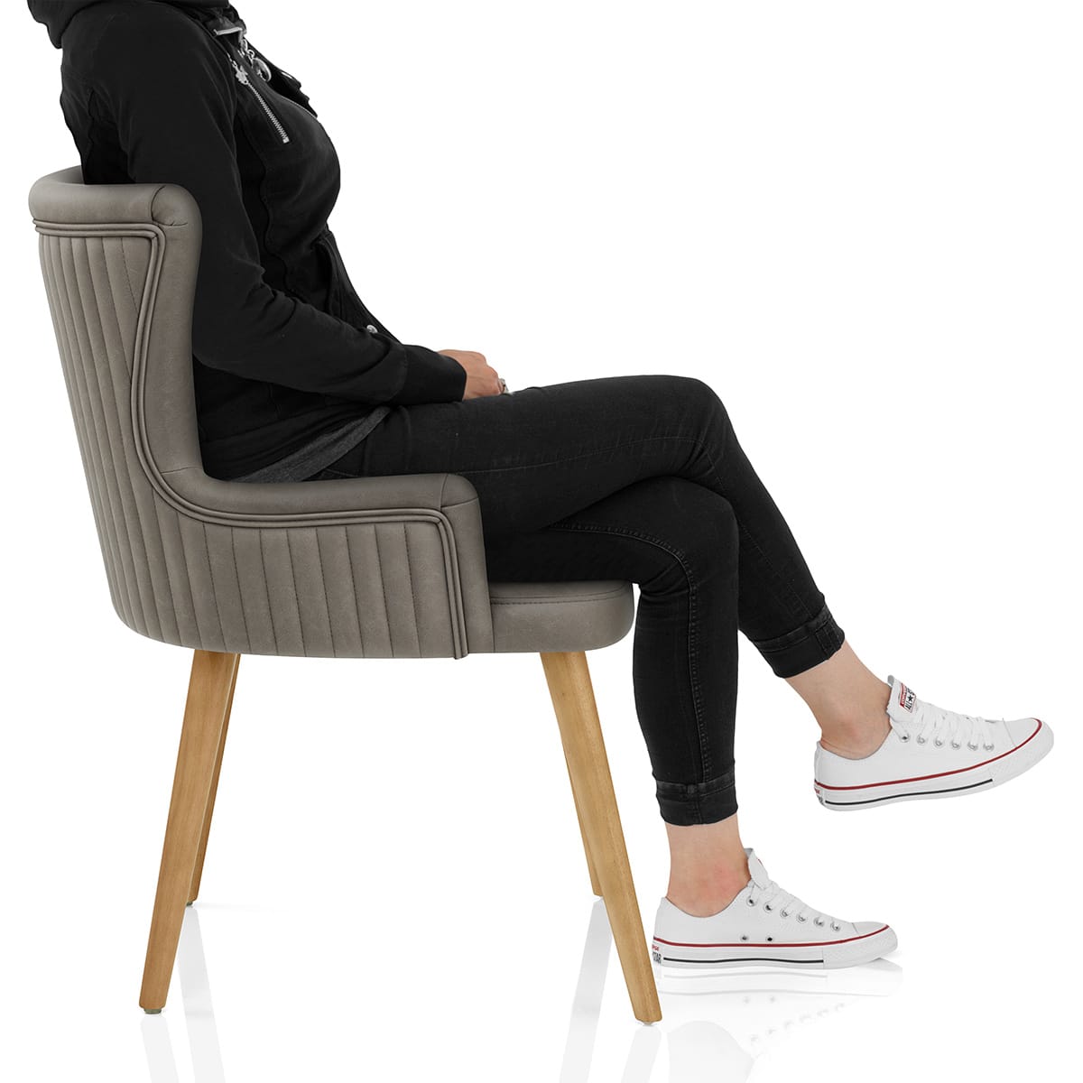 Diablo Oak Dining Chair Grey Frame Image