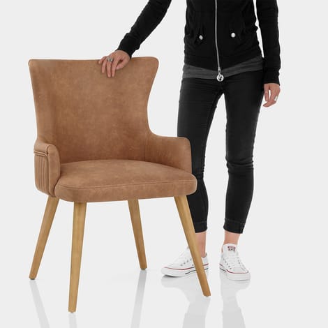 Diablo Oak Dining Chair Tan Features Image