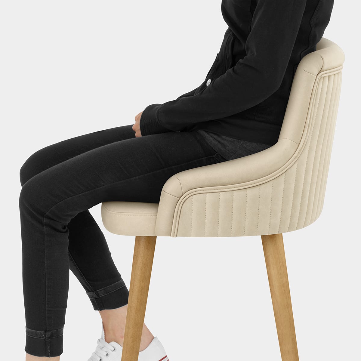 Diablo Oak Bar Stool Beige Seat Image