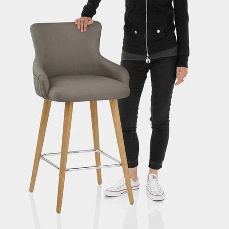 Diablo Oak Bar Stool Grey Features Image