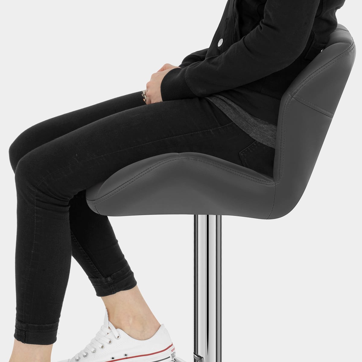 Diamond Bar Stool Grey Seat Image