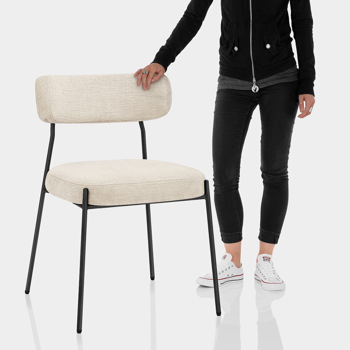 Diana Chair Cream Fabric Features Image