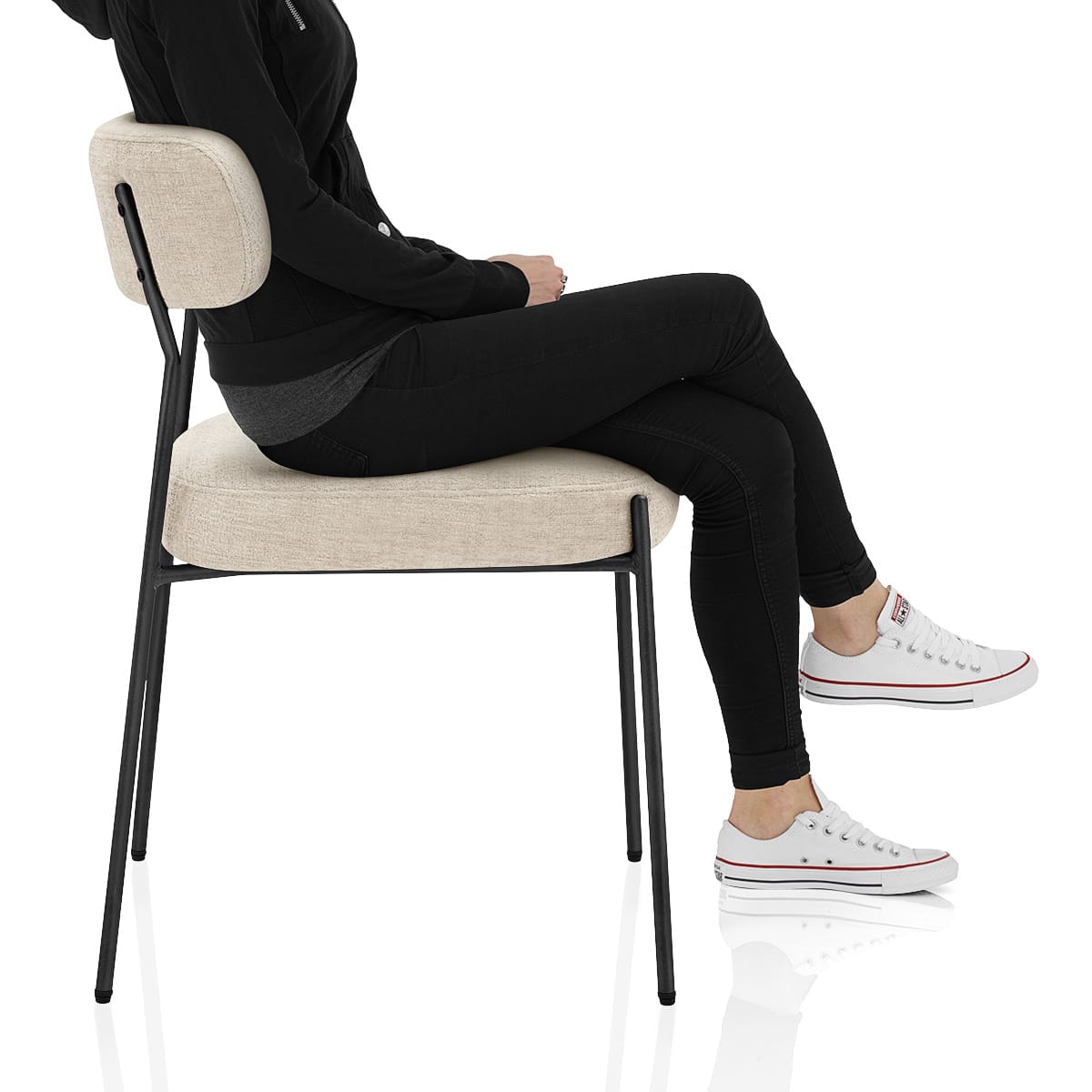 Diana Chair Cream Fabric Frame Image