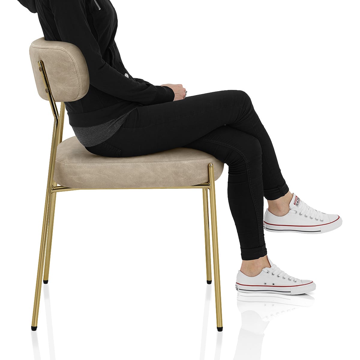 Diana Gold Chair Beige Frame Image