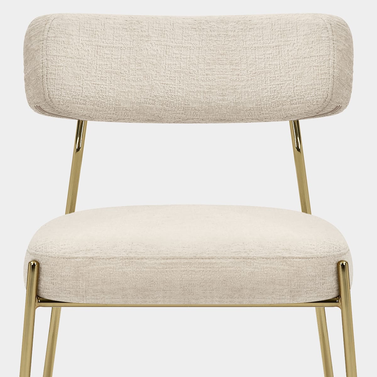 Diana Gold Chair Cream Fabric Seat Image