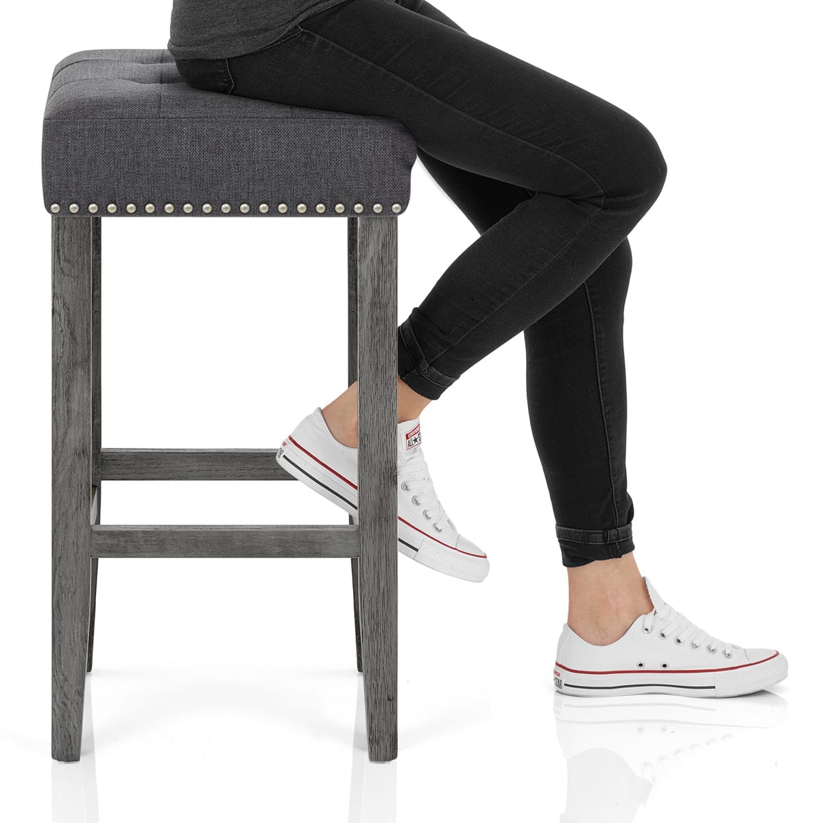 Dove Bar Stool Charcoal Fabric Frame Image