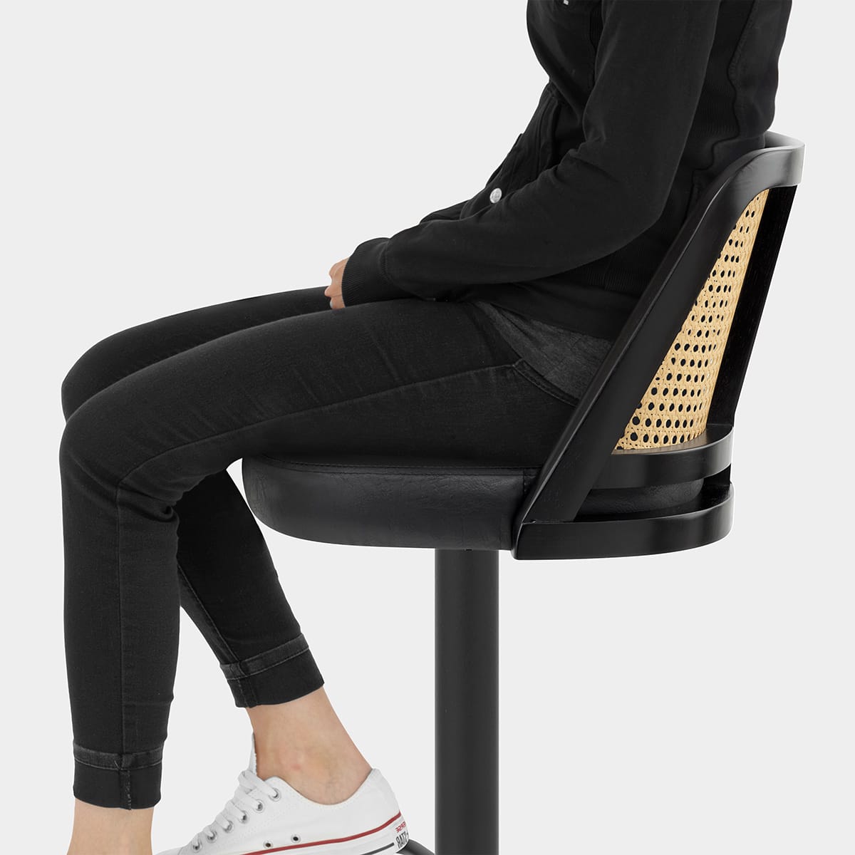 Drew Bar Stool Black Seat Image