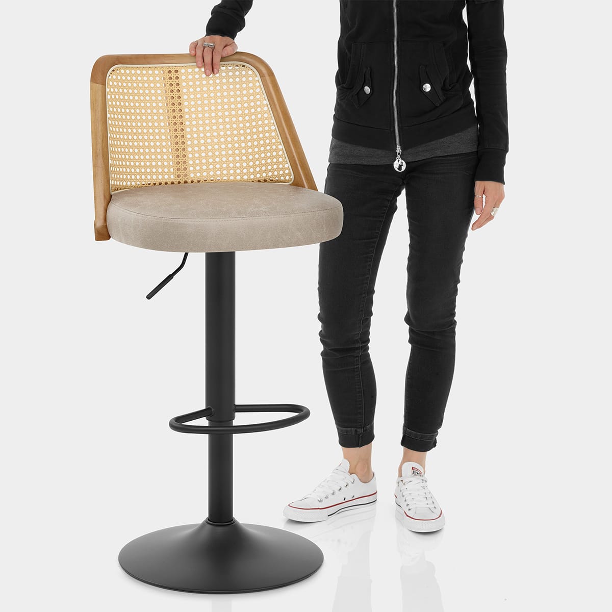 Drew Bar Stool Taupe Features Image