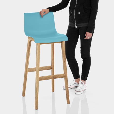 Drift Oak & Blue Bar Stool Features Image