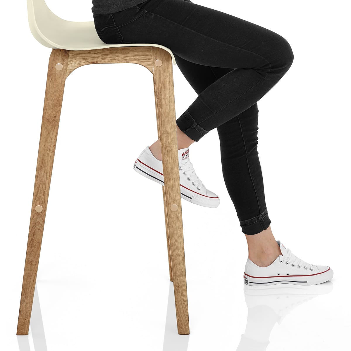 Drift Oak & Cream Bar Stool Frame Image