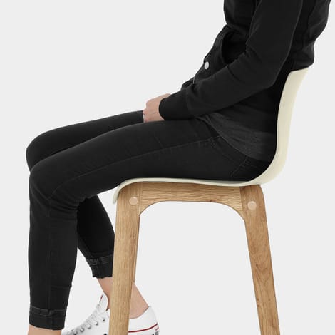 Drift Oak & Cream Bar Stool Seat Image