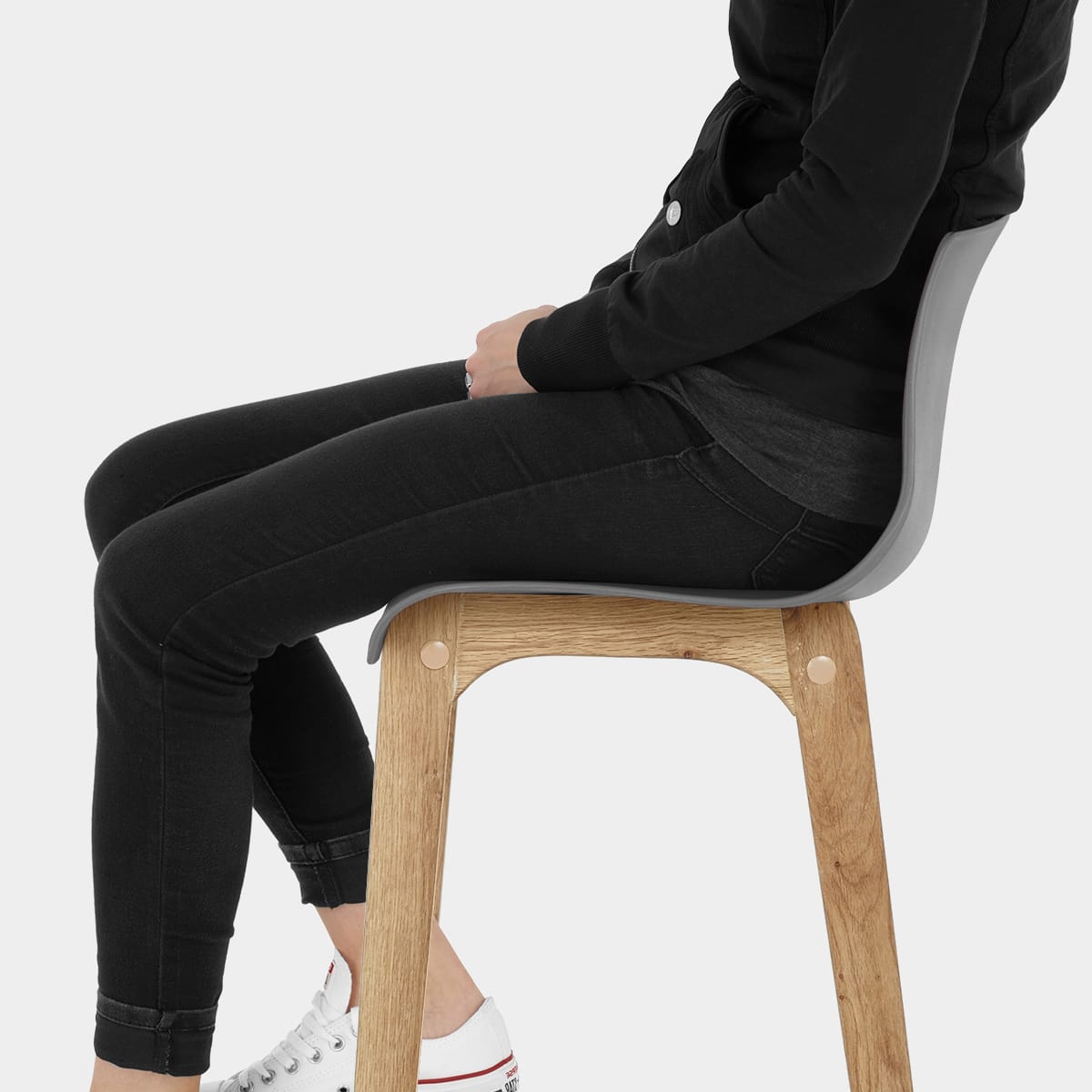 Drift Oak & Charcoal Bar Stool Seat Image