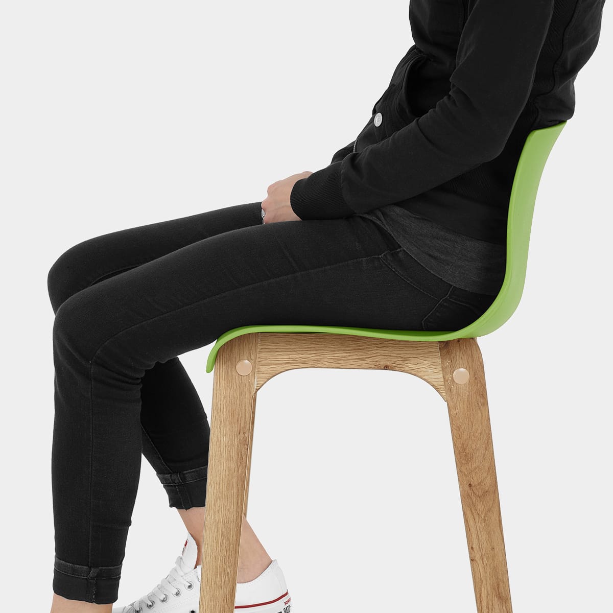 Drift Oak & Green Bar Stool Seat Image