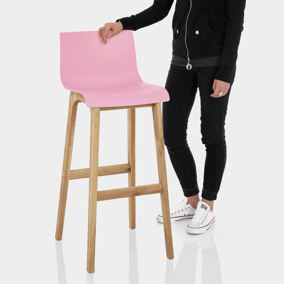 Drift Oak & Pink Bar Stool Features Image