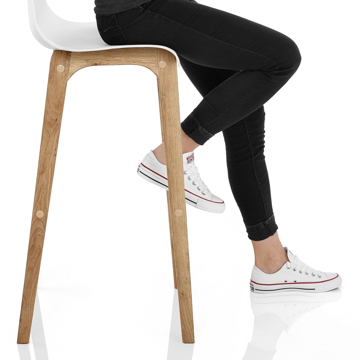 Drift Oak & White Bar Stool Frame Image