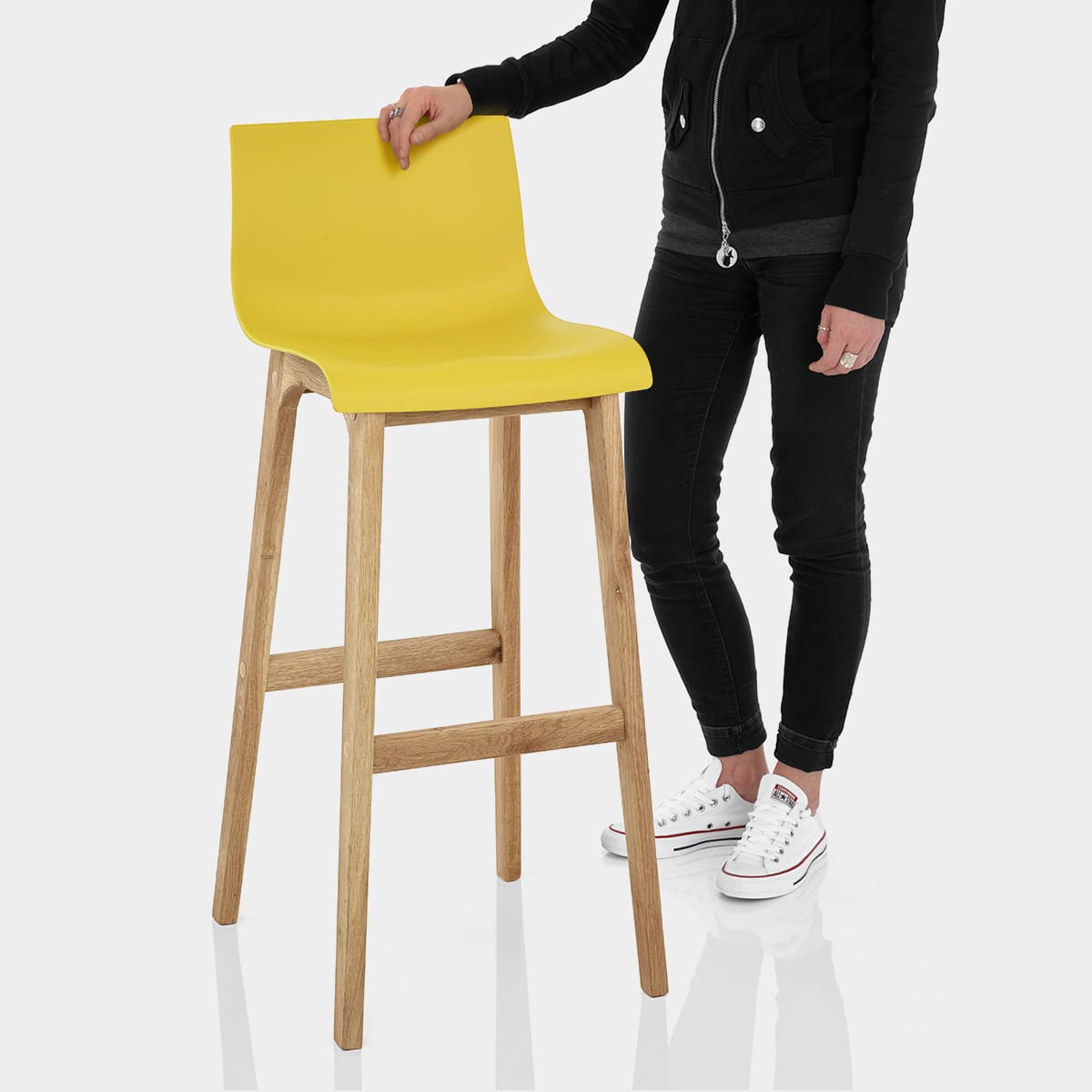 Drift Oak & Yellow Bar Stool Features Image