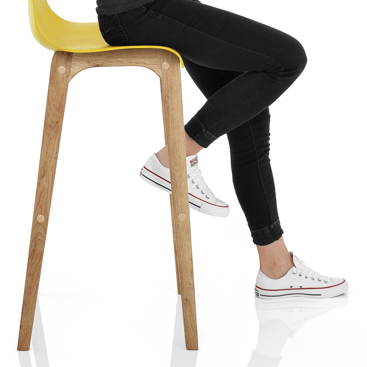 Drift Oak & Yellow Bar Stool Frame Image