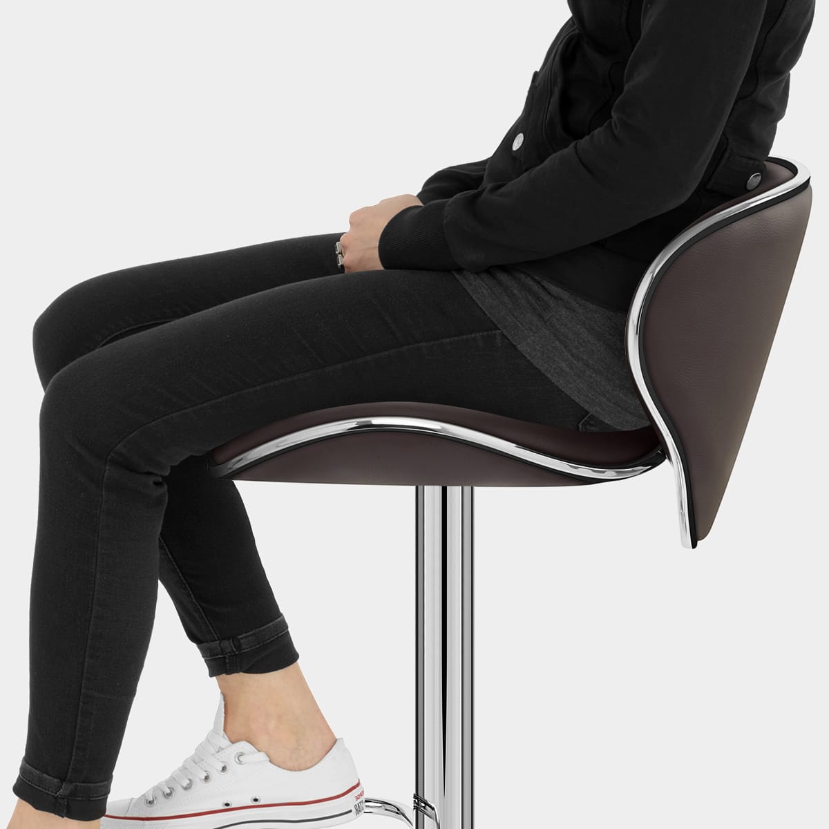 Duo Bar Stool Brown Seat Image