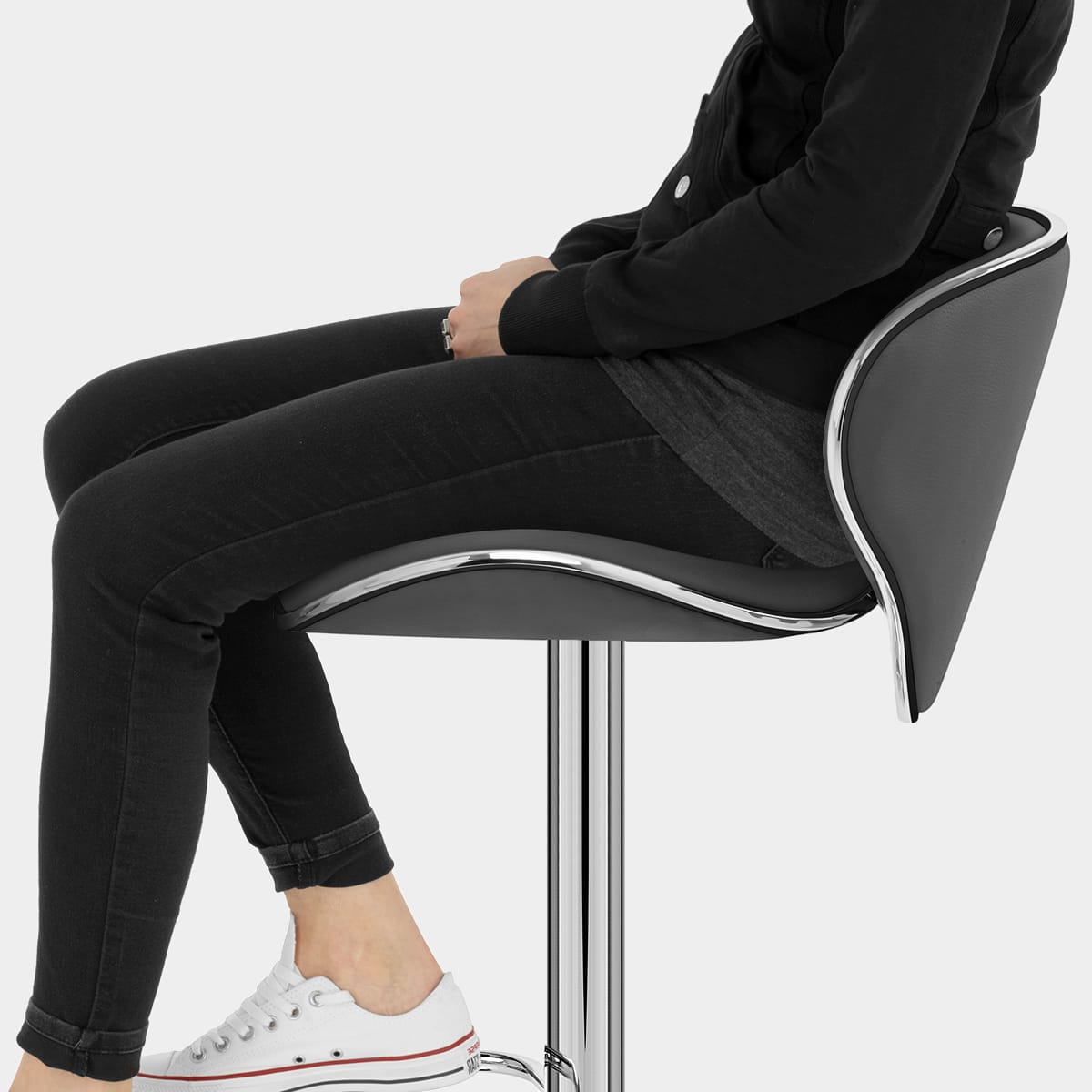 Duo Bar Stool Grey Seat Image