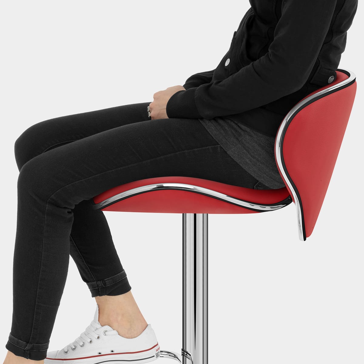 Duo Bar Stool Red Seat Image
