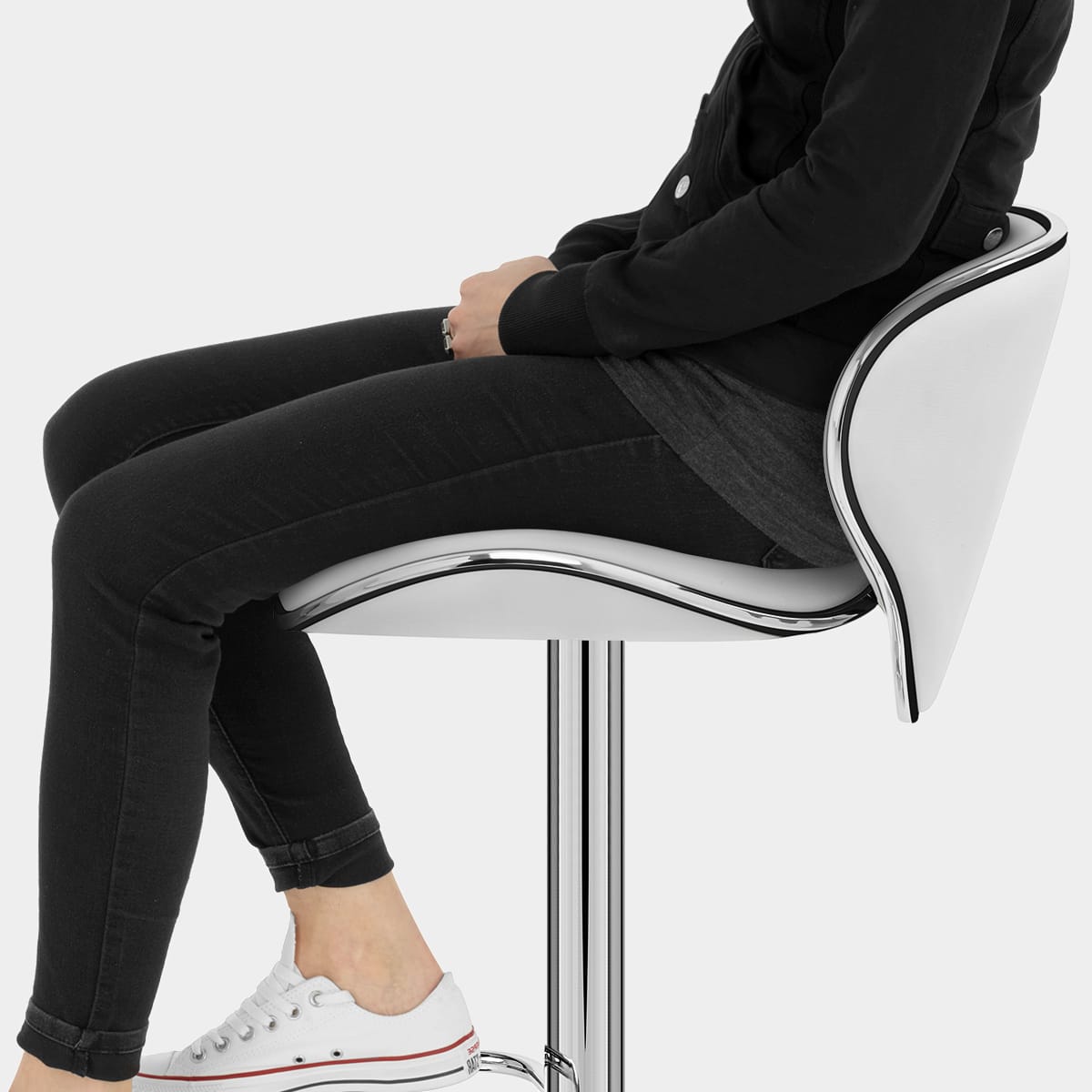 Duo Bar Stool White Seat Image