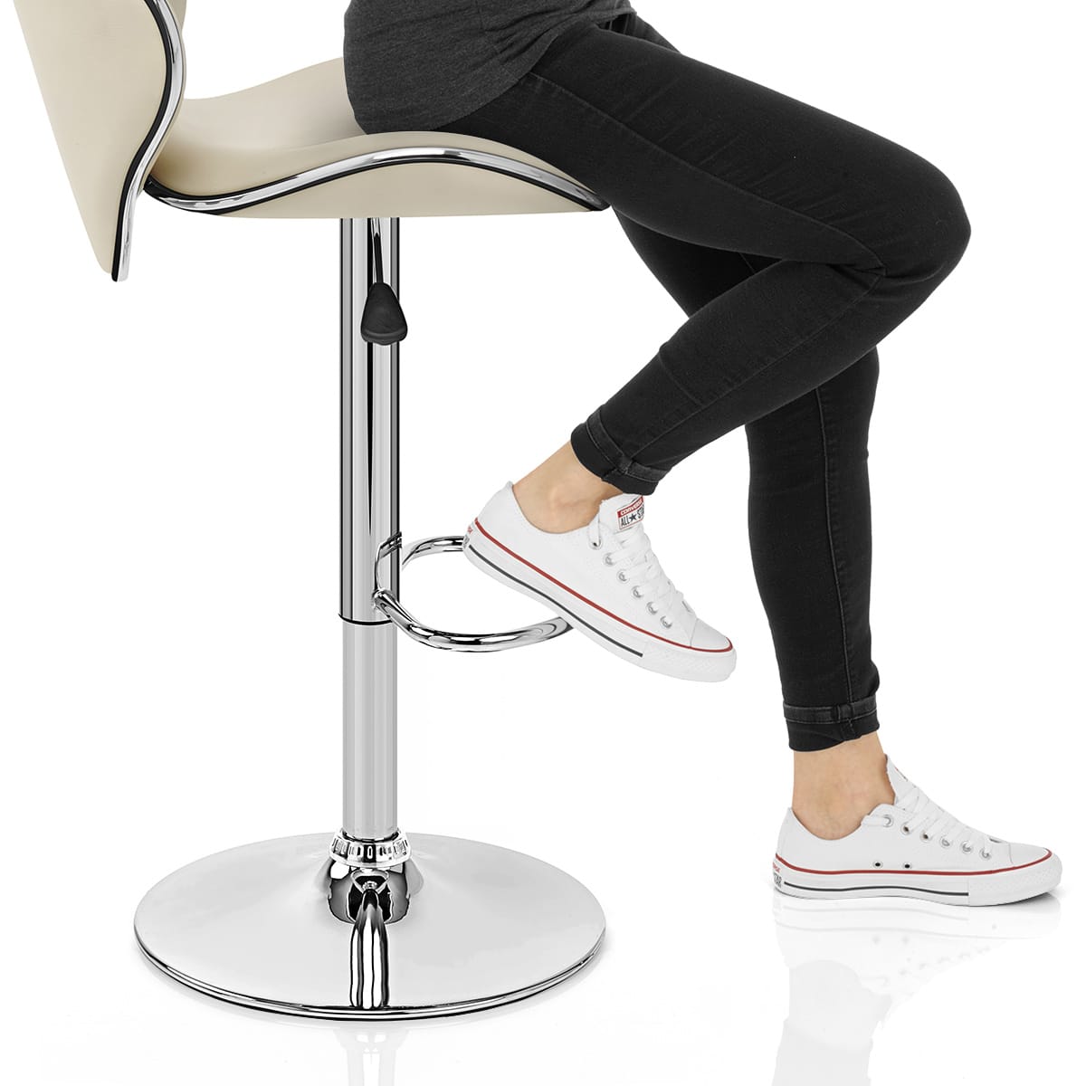 Duo Bar Stool Cream Frame Image