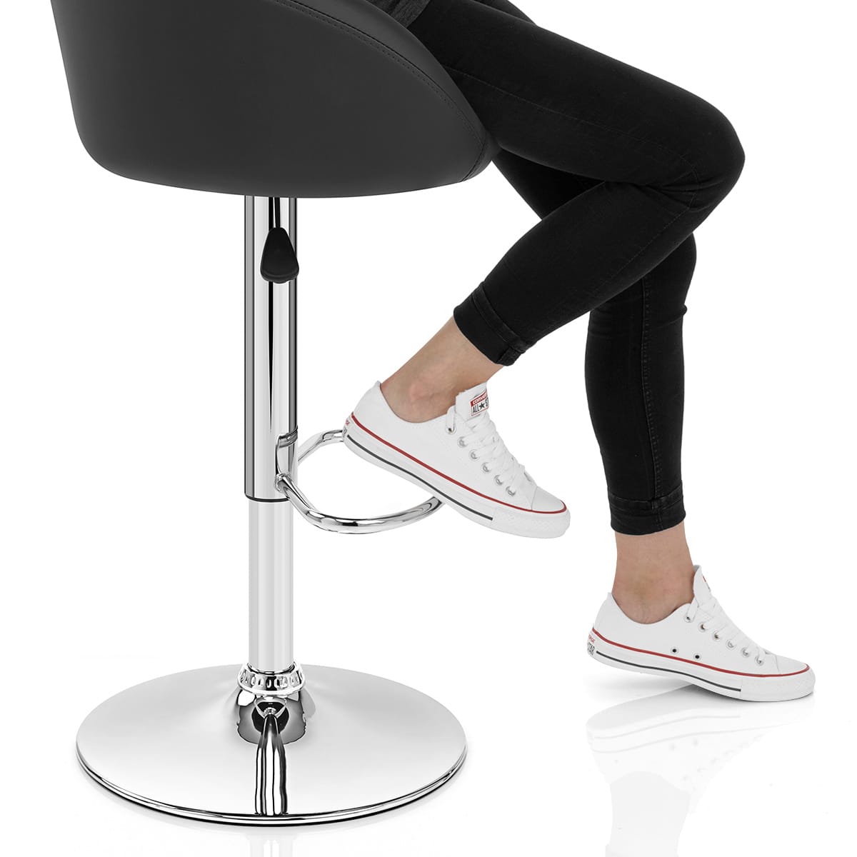 Black Faux Leather Eclipse Bar Stool Frame Image