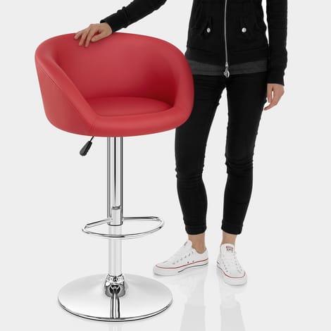 Red Faux Leather Eclipse Stool Features Image