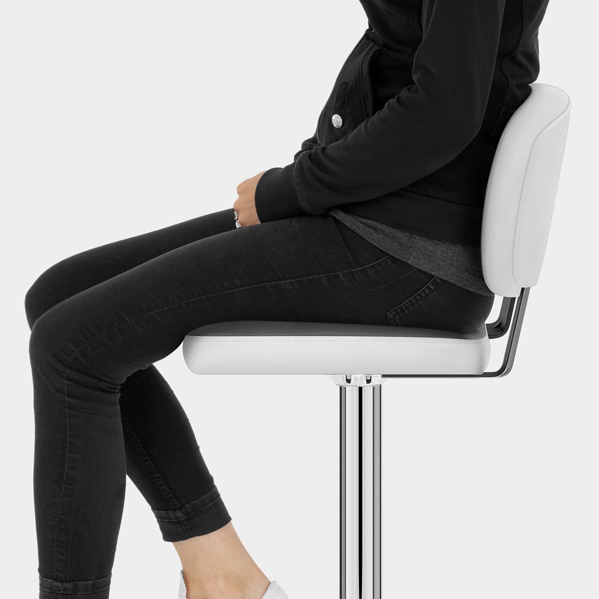 Edge Bar Stool White & Grey Seat Image