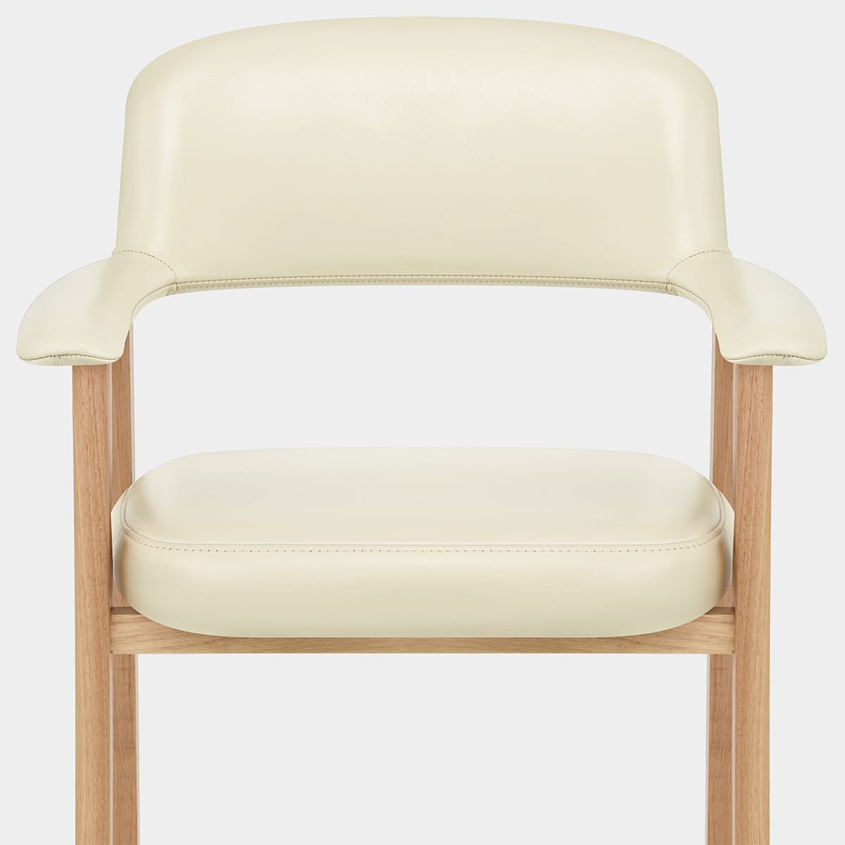 Elba Oak Real Leather Chair Cream Seat Image