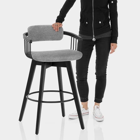 Electra Bar Stool Grey Fabric Features Image