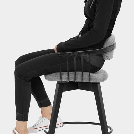 Electra Bar Stool Grey Fabric Seat Image