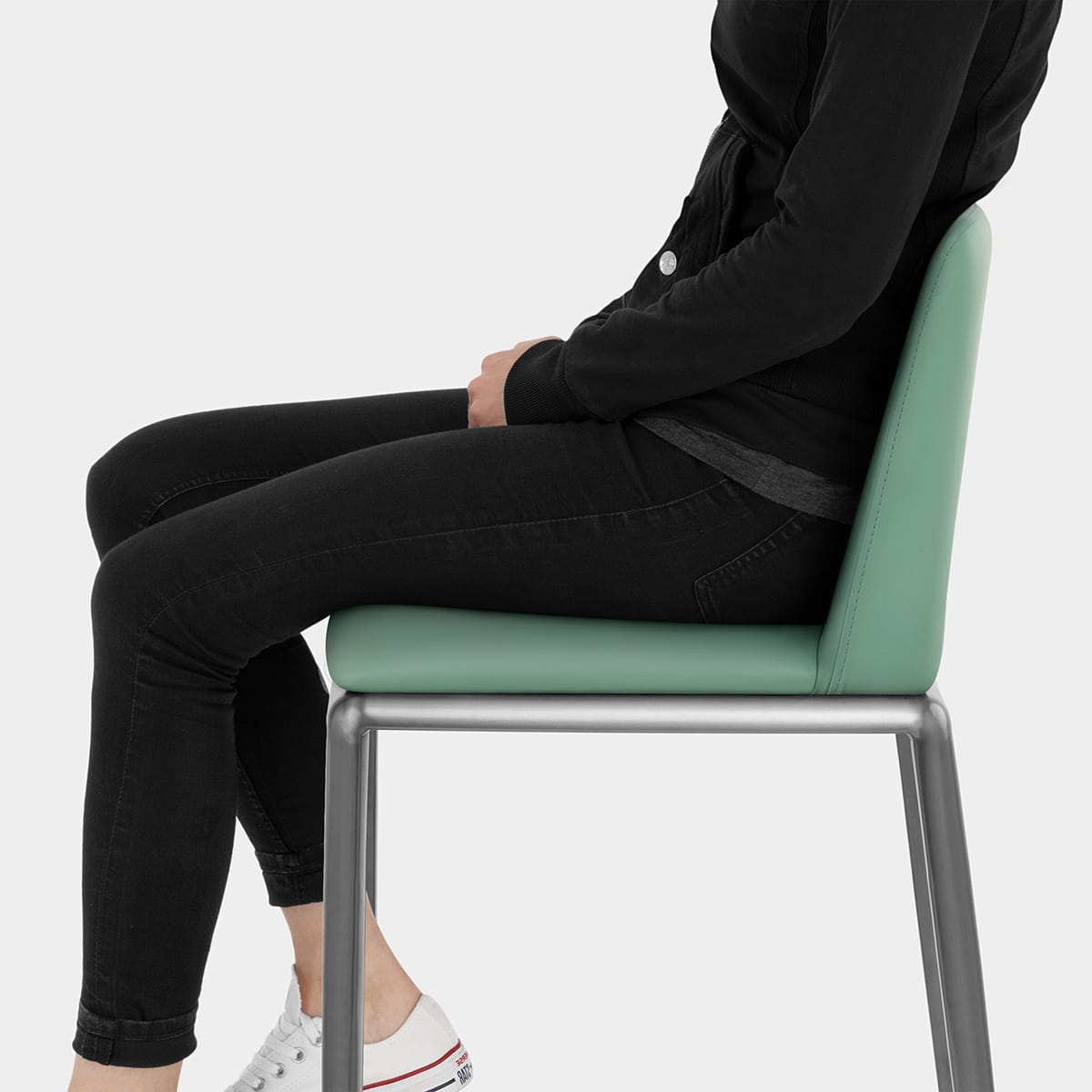Elise Bar Stool Green Seat Image