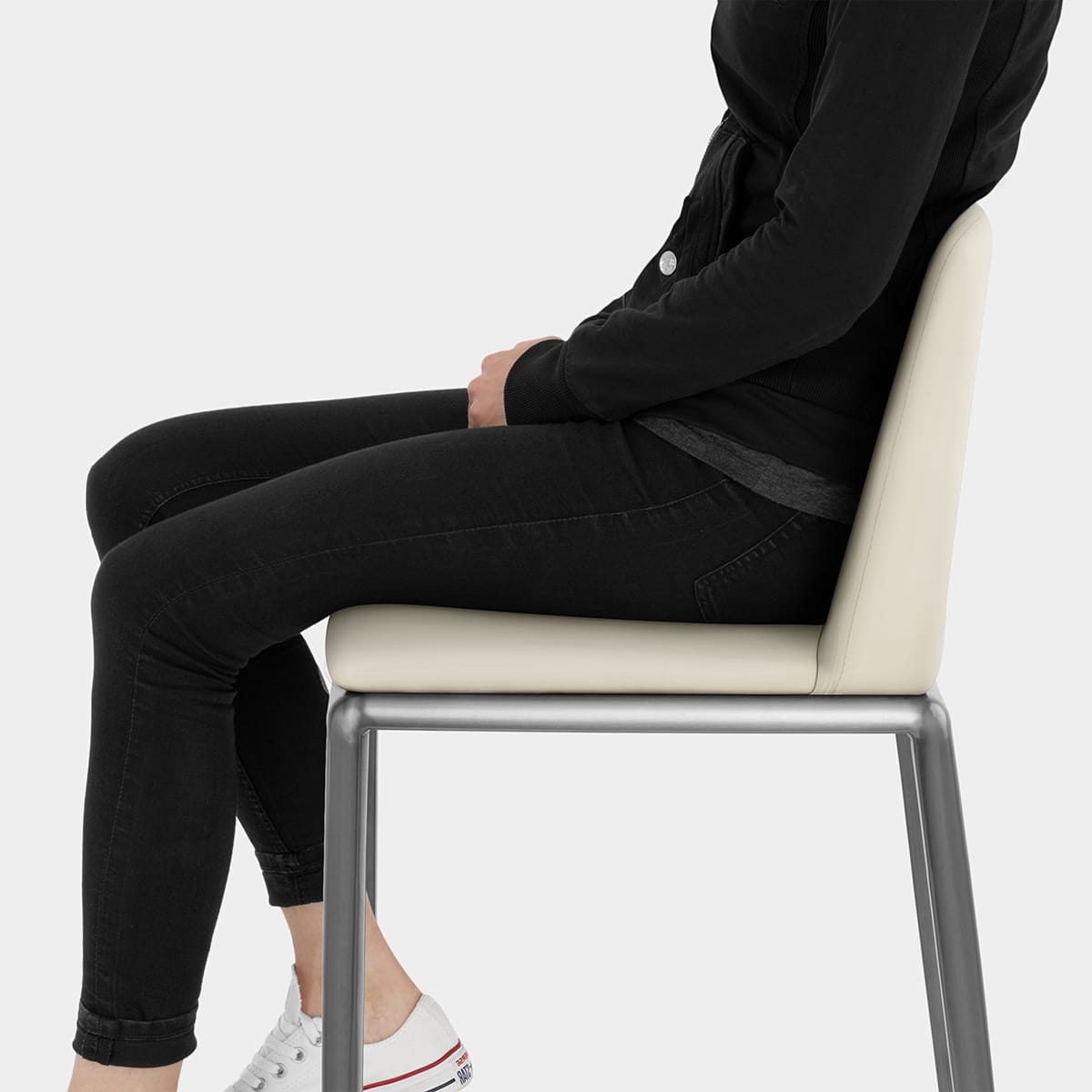 Elise Bar Stool Ivory Seat Image