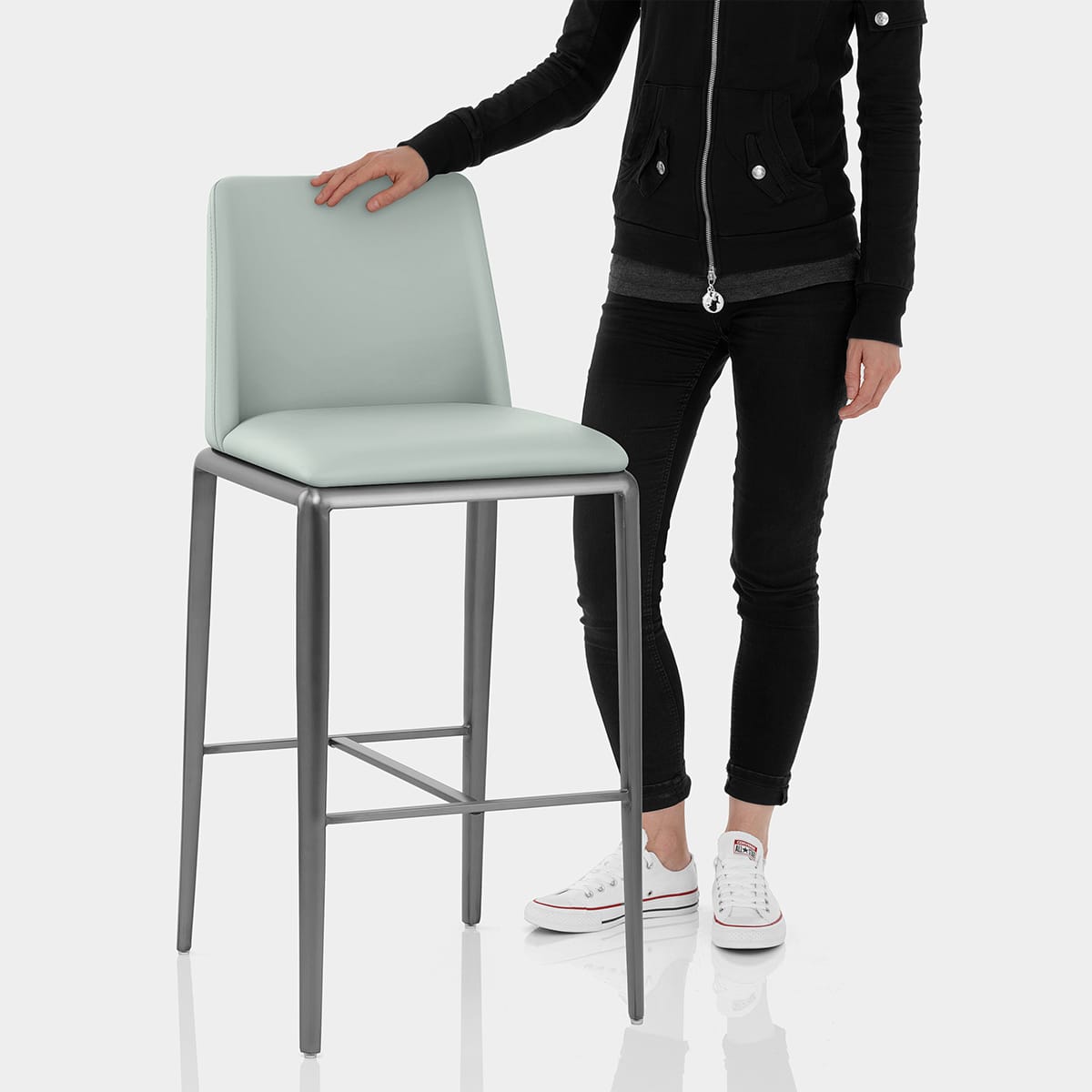 Elise Bar Stool Sky Blue Features Image