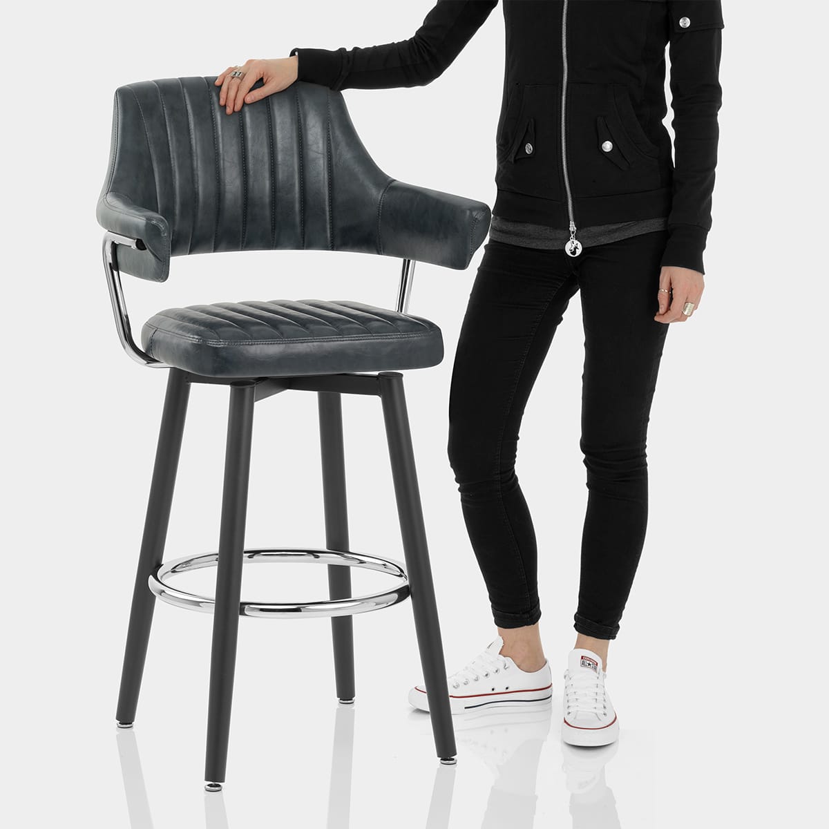 Emily Bar Stool Antique Slate Features Image