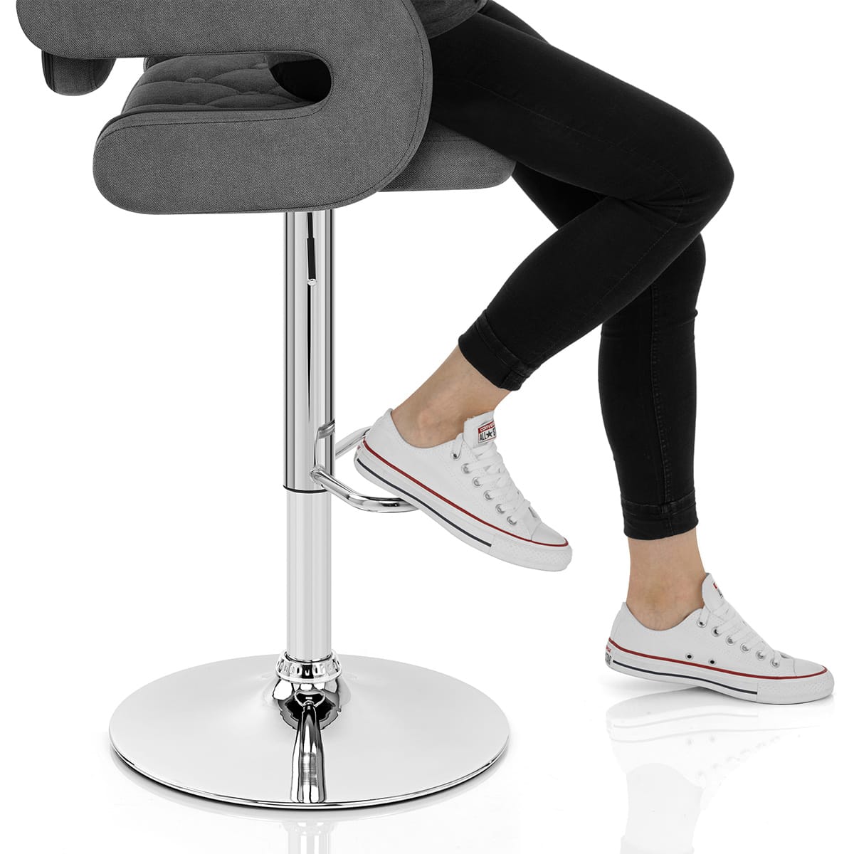 Encore Bar Stool Dark Grey Fabric Frame Image