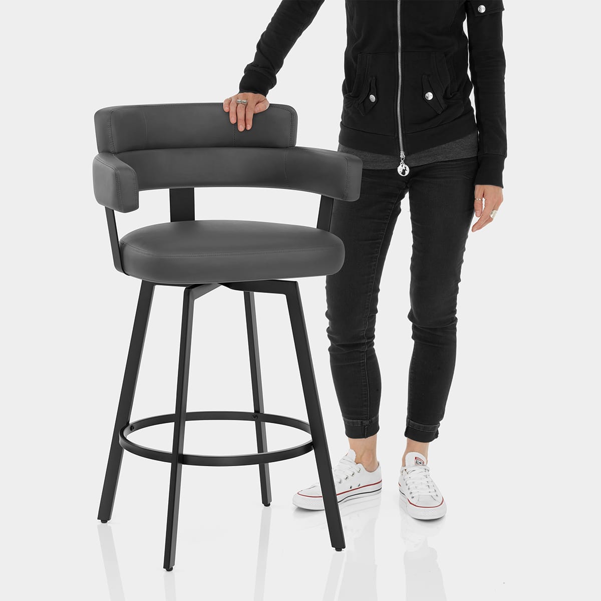 Enzo Bar Stool Grey Features Image