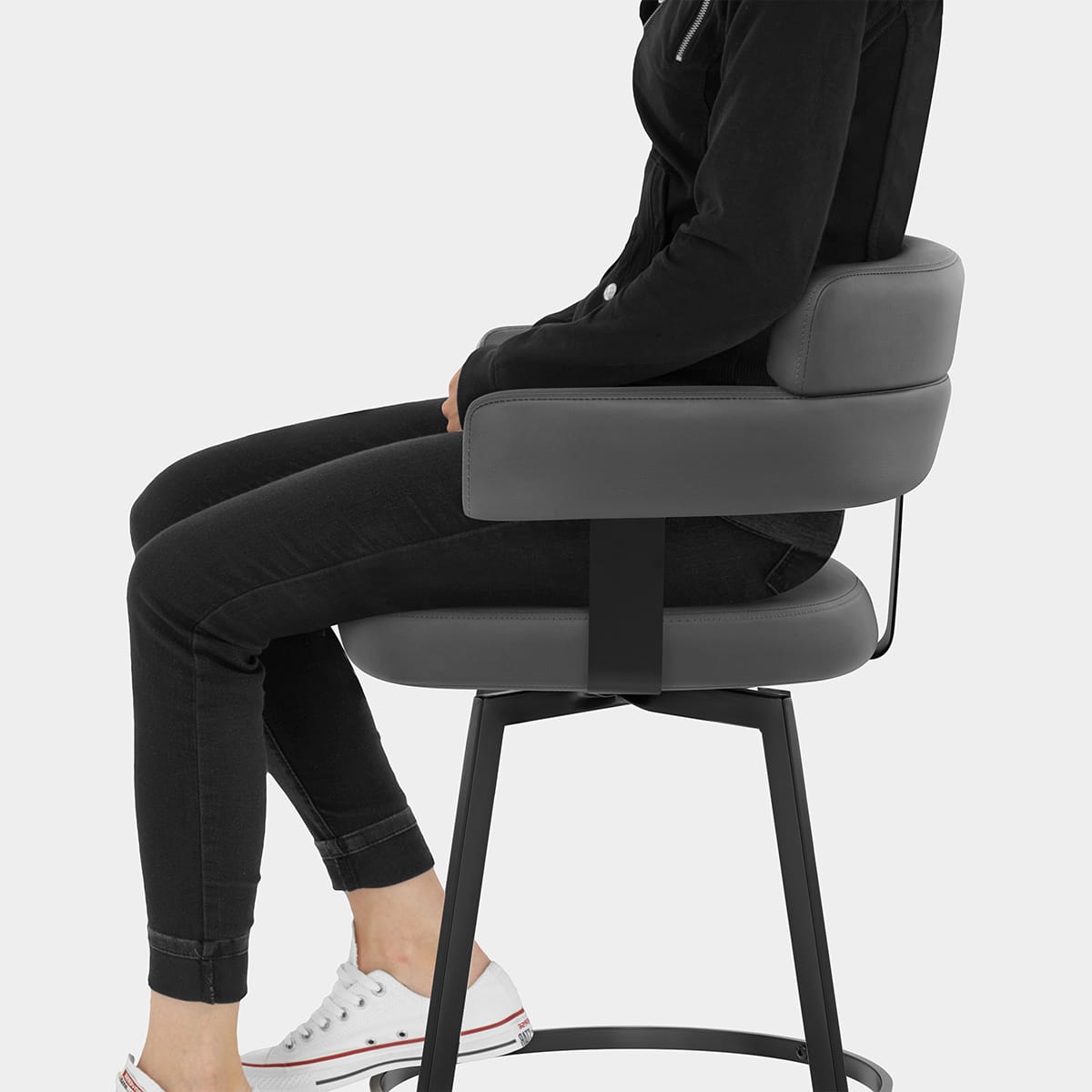 Enzo Bar Stool Grey Seat Image