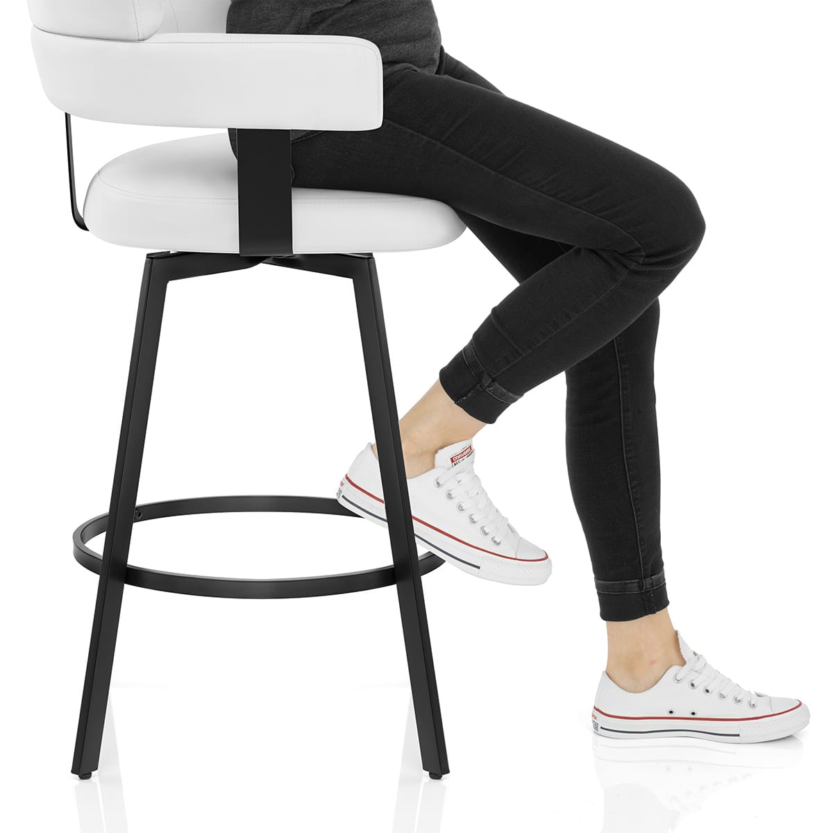Enzo Bar Stool White Frame Image